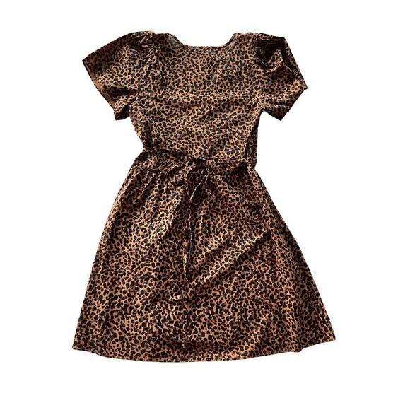 Madewell Painted Leopard Flutter Sleeve Wrap Mini Dress - Picture 3 of 6